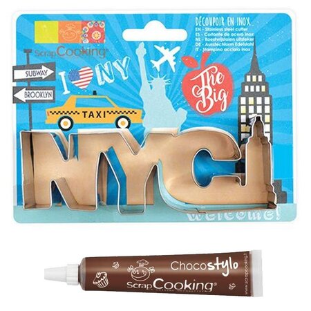Découpoir à biscuits en inox New-York + Stylo chocolat