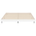 vidaXL Cadre de lit blanc brillant 160x200 cm bois d'ingénierie