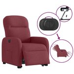 vidaXL Fauteuil inclinable électrique rouge bordeaux tissu