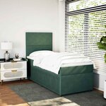 vidaXL Sommier à lattes de lit et matelas Vert foncé 80x200 cm Velours