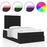 vidaXL Cadre de lit ottoman avec matelas noir 120x190 cm tissu