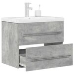 vidaXL Ensemble de meubles de salle de bain 2 Pièces gris béton