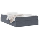 vidaXL Lit avec rangement et matelas Gris foncé 120 x 190 cm Velours