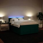 vidaXL Sommier à lattes de lit et matelas Vert foncé 160x200cm Velours