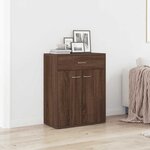 vidaXL Buffet Chêne marron 60x30x75 cm Bois d'ingénierie