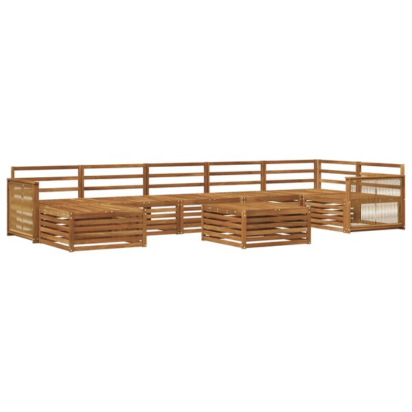 vidaXL Ensemble de canapés d'extérieur 8 Pièces Naturel