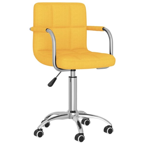 vidaXL Chaise pivotante de bureau Jaune moutarde Tissu