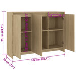 vidaXL Buffet Chêne sonoma 102x33x75 cm Bois d'ingénierie