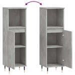 vidaXL Armoire de salle de bain gris béton 30x30x100 cm