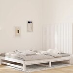 vidaXL Tête de lit murale Blanc 127 5x3x90 cm Bois massif de pin