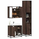 vidaXL Ensemble de meubles de salle de bain 3 Pièces Chêne marron