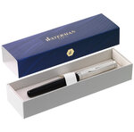 Waterman emblème stylo plume  noir  plume moyenne  encre bleue  coffret cadeau