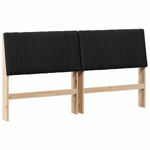 vidaXL Tête de lit capitonnée Noir 200 cm Pin massif