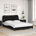 vidaXL Cadre de lit sans matelas Hvar noir et blanc 120x200 cm similicuir