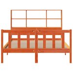 vidaXL Lit bibliothèque sans matelas cire marron 160x200 cm pin massif