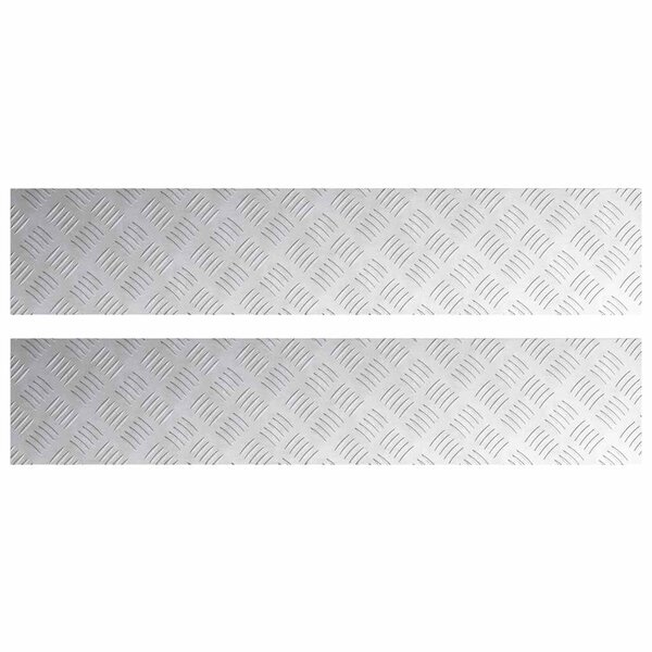 vidaXL Plaques en Aluminium à Damier 2 Pièces Antidérapantes 100x20 cm