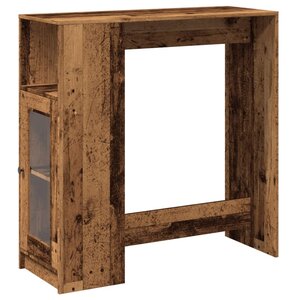 vidaXL Table de bar avec étagères vieux bois bois d'ingénierie
