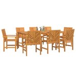 vidaXL Ensemble de salle à manger pour jardin 9 Pièces Marron