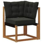 vidaXL Ensemble de canapés d'extérieur 4 pc Naturel et noir