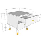 Vipack Table de chevet à 2 tiroirs Billy Bois Vert olive
