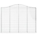 vidaXL Panier de gabions arqué 200x30x140/160 cm Fer galvanisé