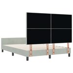 Lit vidaXL Gris clair 140x190 cm en Velours