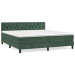 vidaXL Sommier à lattes de lit et matelas Vert foncé 160x200cm Velours
