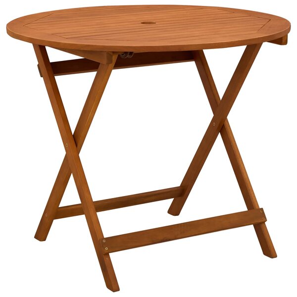 vidaXL Table de jardin pliante Marron Ø 90 x 75 cm