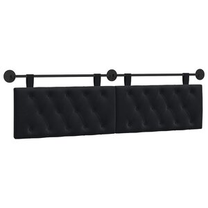 vidaXL Tête de lit suspendue Noir Velours