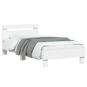 vidaXL Cadre de lit sans matelas avec lumières LED blanc 75x190 cm