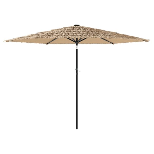 vidaXL Parasol de jardin avec LED et mât en acier marron 288x288x225cm