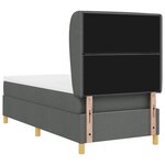 Lit Box Spring vidaXL avec matelas gris foncé 100x200 cm en tissu