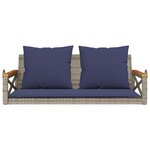 vidaXL Balancelle avec coussins gris 109x62x40 cm résine tressée