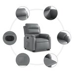 vidaXL Fauteuil inclinable électrique gris similicuir