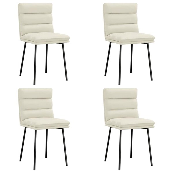 vidaXL Chaises à manger lot de 4 Crème Velours