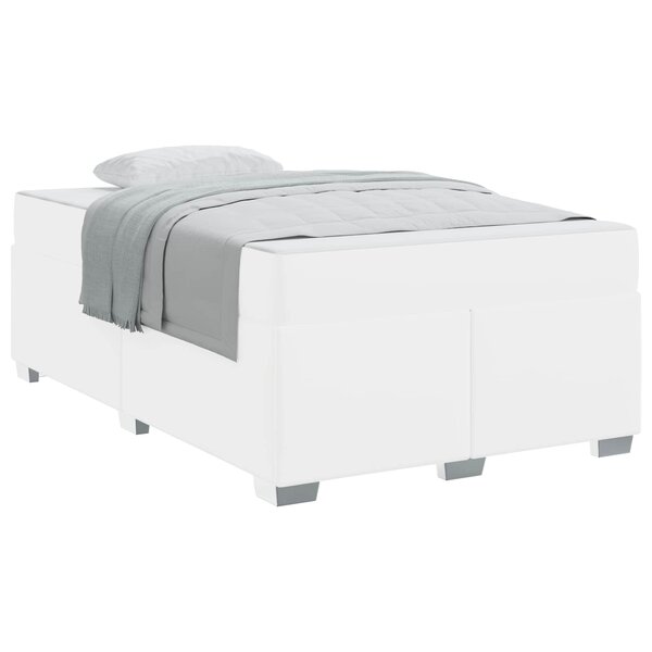 vidaXL Cadre de lit avec matelas Blanc 120 x 200 cm tissu