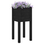 vidaXL Jardinière d'extérieur Noir 31x31x70 cm Bois de pin massif
