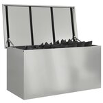vidaXL Boîte de Rangement Extérieure Argent 100 x 50 5 x 50 cm Acier