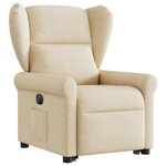 vidaXL Fauteuil inclinable électrique crème tissu