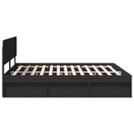 vidaXL Cadre de lit avec tête de lit Noir 200 x 200 cm Pin massif