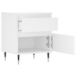 vidaXL Table de chevet Blanc 40x35x50 cm Bois d’ingénierie