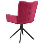 vidaXL Chaises pivotantes à manger lot de 2 Rouge bordeaux Velours