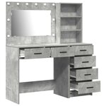 vidaXL Table de Toilette Gris 78.5 x 41 x 135 cm Bois d'ingénierie