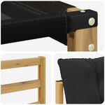 vidaXL Ensemble de canapés d'extérieur 4 Pièces Blanc et noir