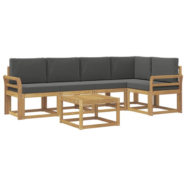 vidaXL Ensemble de canapés d'extérieur 6 pc Blanc et anthracite