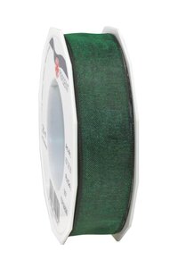 Organza four seasons 25-m-rouleau 25 mm vert sapin laitonné