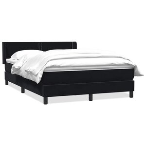 vidaXL Sommier à lattes de lit avec matelas noir 140x220 cm velours