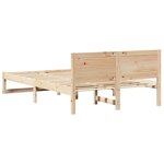 vidaXL Cadre de lit avec tête de lit Naturel 140 x 190 cm Pin massif