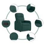 vidaXL Fauteuil inclinable Vert foncé Tissu