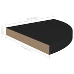 vidaXL Étagère d'angle flottante noir 35x35x3 8 cm MDF